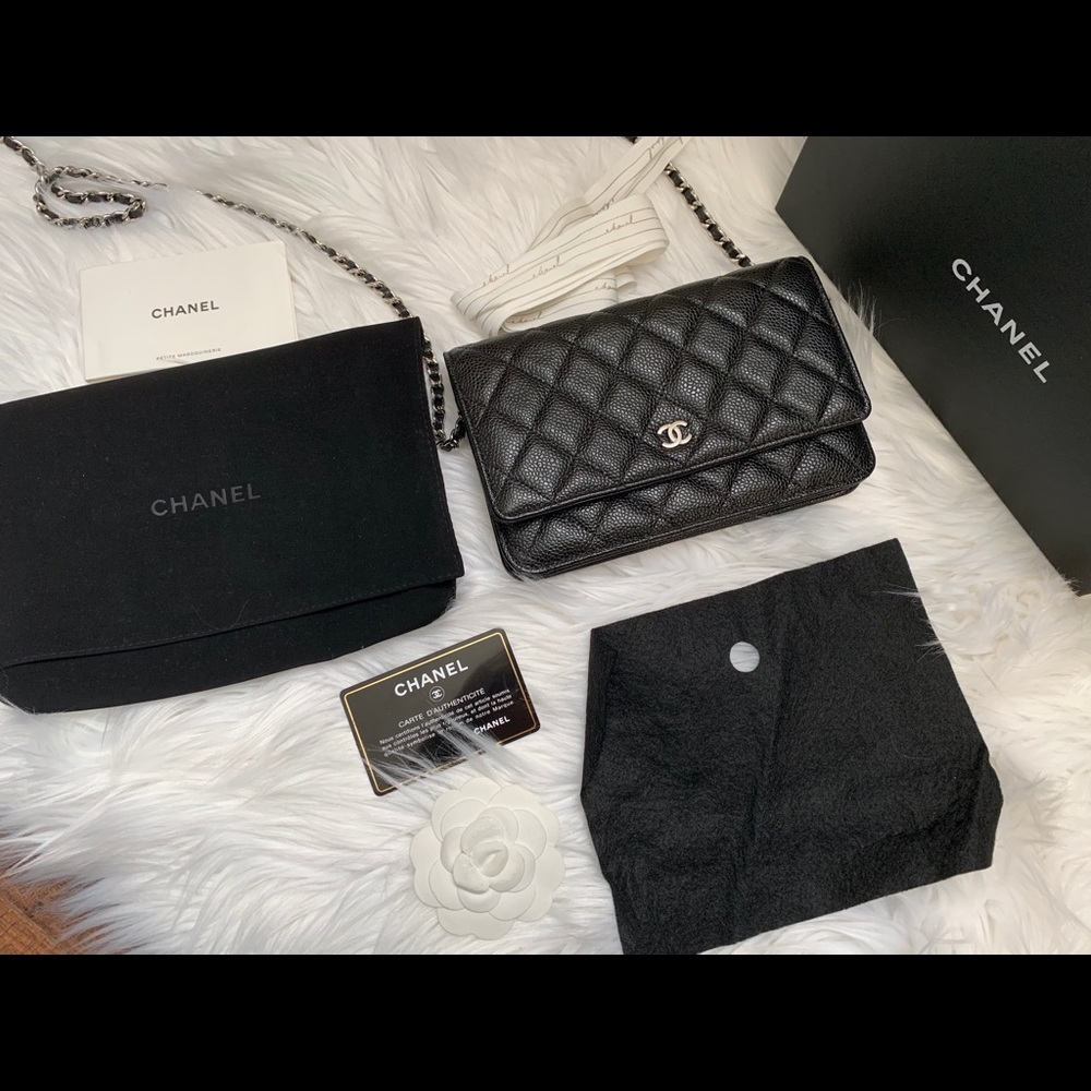 Chanel Wallet On Chain Black Caviar Leather